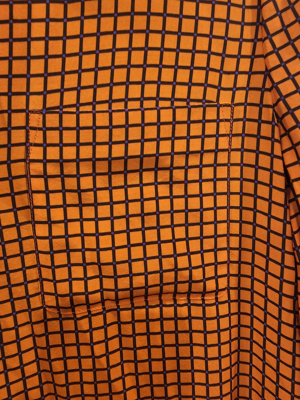 kate spade Orange and Black Checked Long-Sleeve Shirt Dress $110 obo - Picture 4 of 16